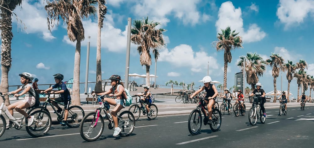 Biking on the boardwalk